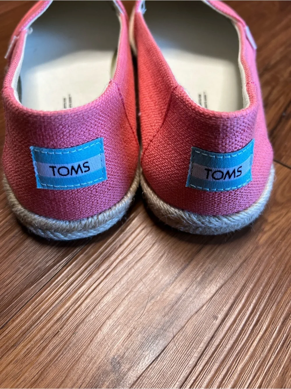 Toms Alpargata Size 8 Peach Textured Woven Rope Espadrille Slip on  New